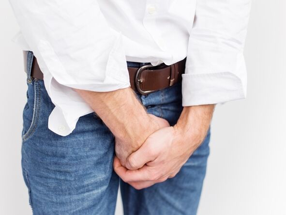 Douleur à l'aine due à une prostatite bactérienne.